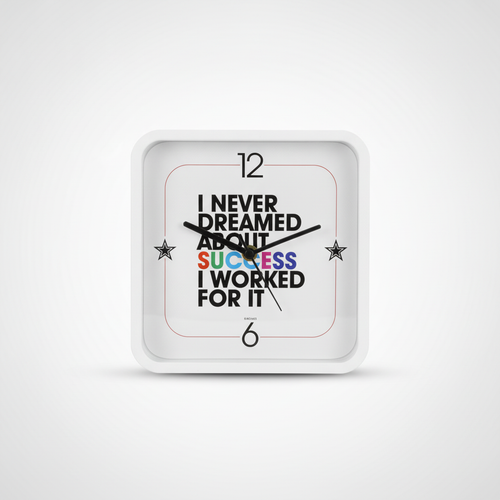 Archies Motivational Quote Desk Clock – White Square