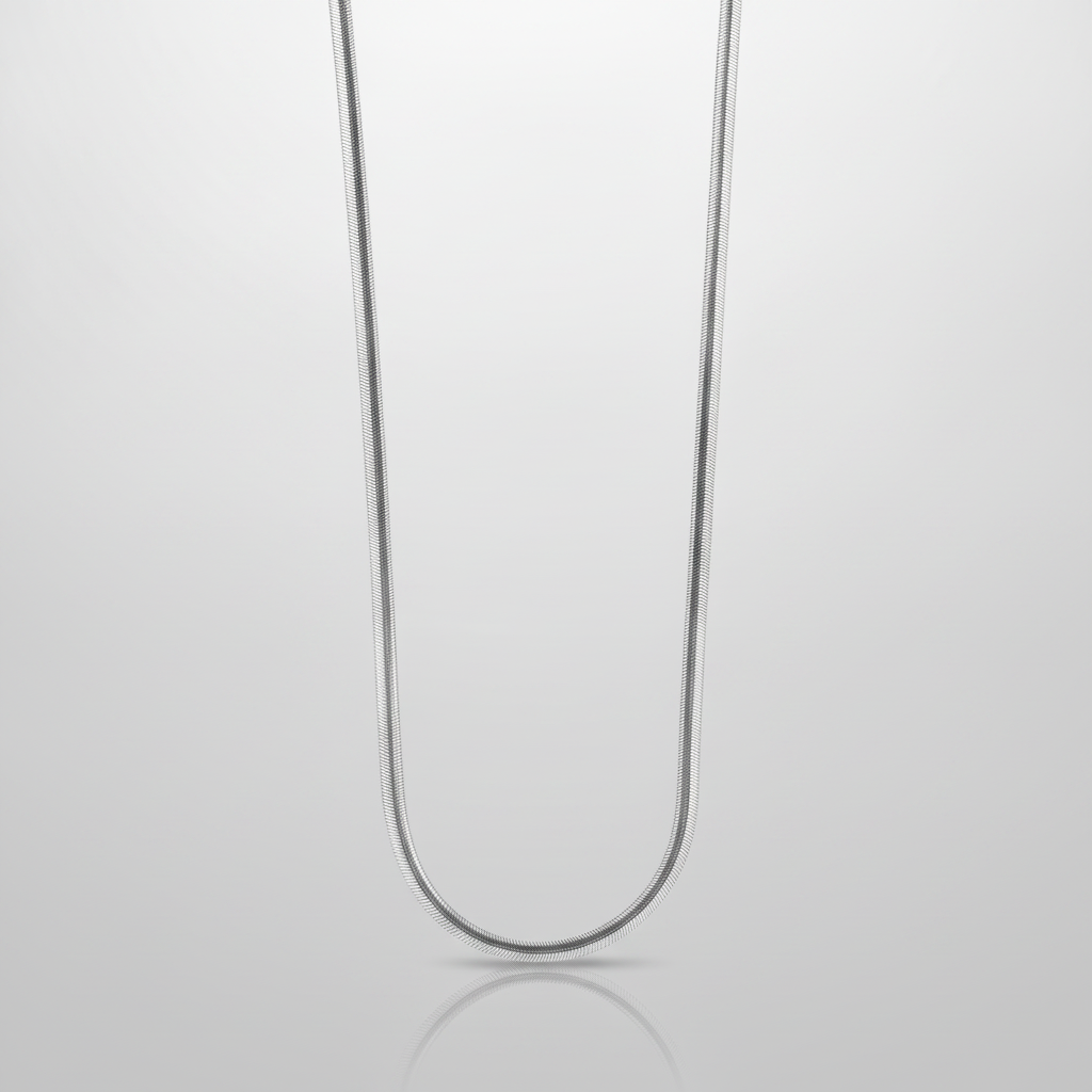 Men's Silver Snake Chain Necklace – Sleek & Bold