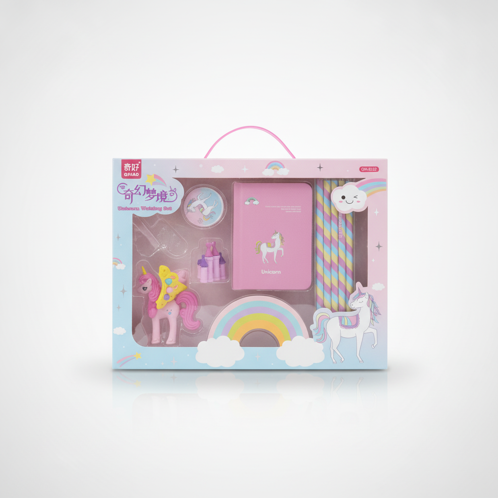 Qihao Unicorn Writing Set Gift Box for Girls