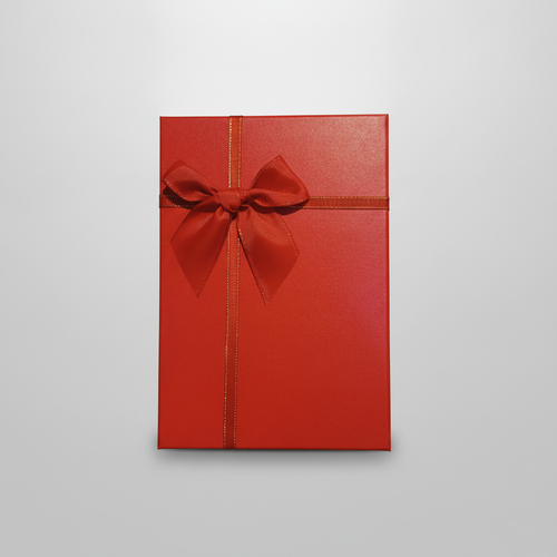 Red Gift Hamper Box with Satin Bow Ribbon