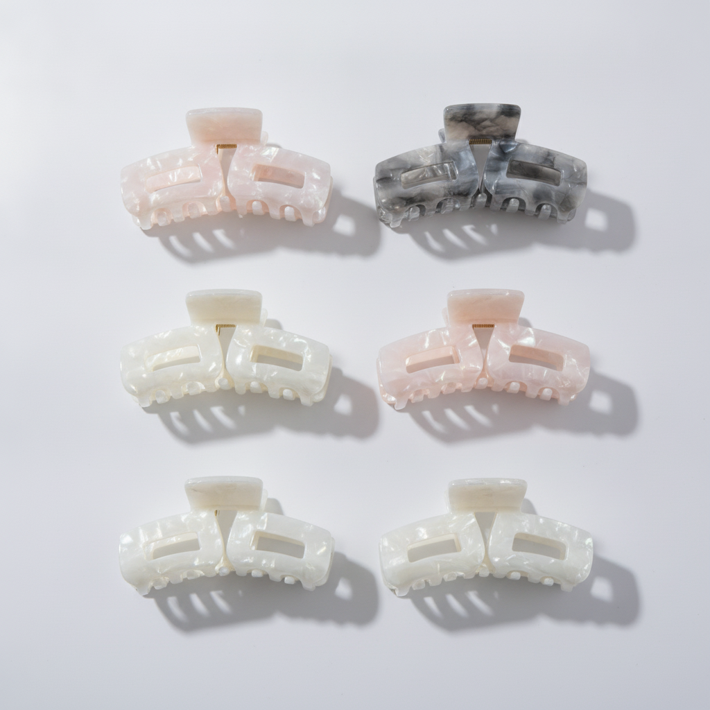 Pearlescent Hair Claw Clips Set – Chic & Secure Hold