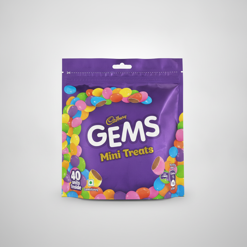 Cadbury Gems Mini Treats – Colourful Chocolate Candy (40 Units)