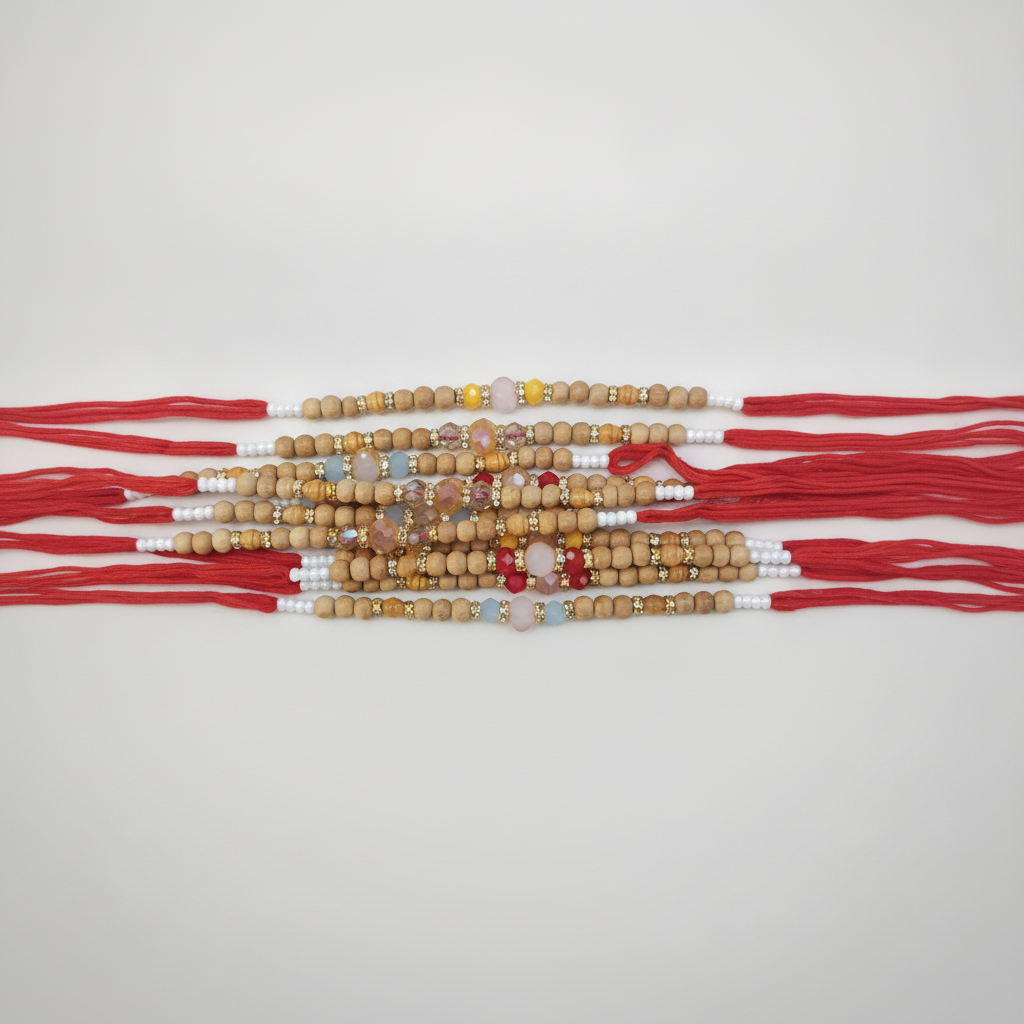 Traditional Beaded Rakhi Set – Box of 12