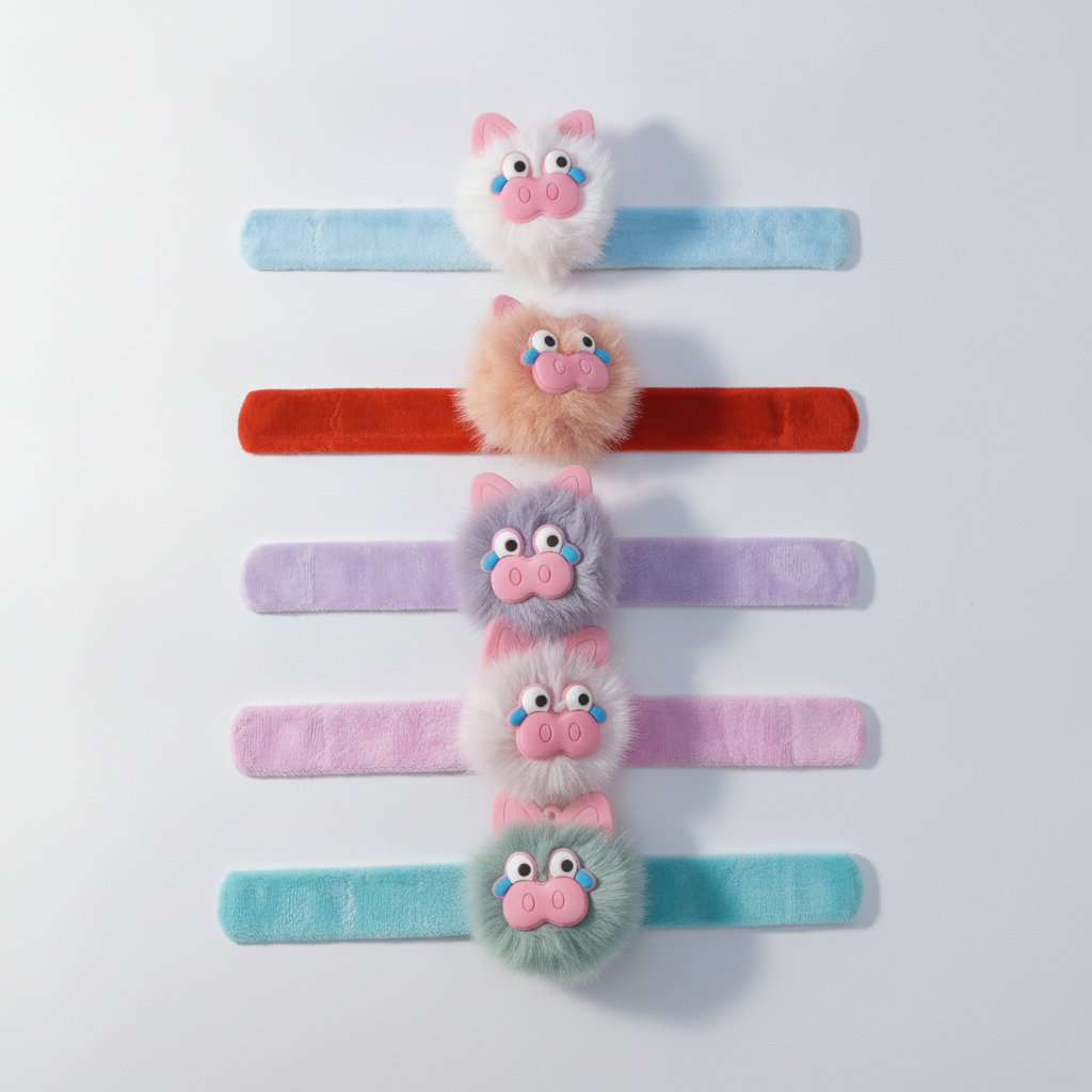 Fluffy Pig Snap Band Rakhi for Kids
