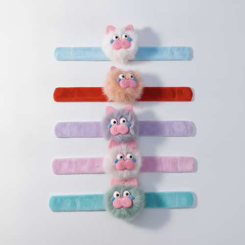 Fluffy Pig Snap Band Rakhi for Kids