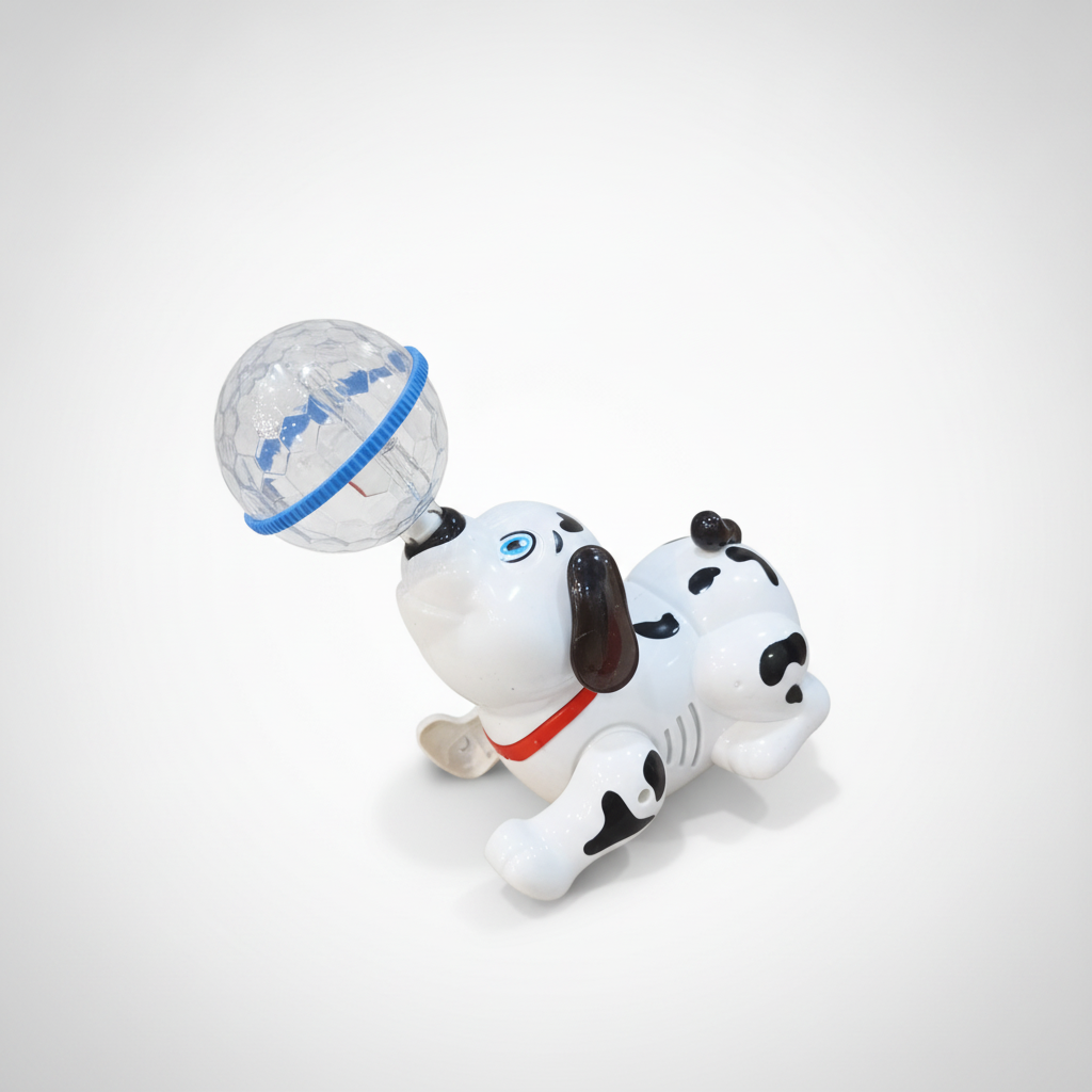 LED Musical Dancing Dog Toy with Spinning Light Ball