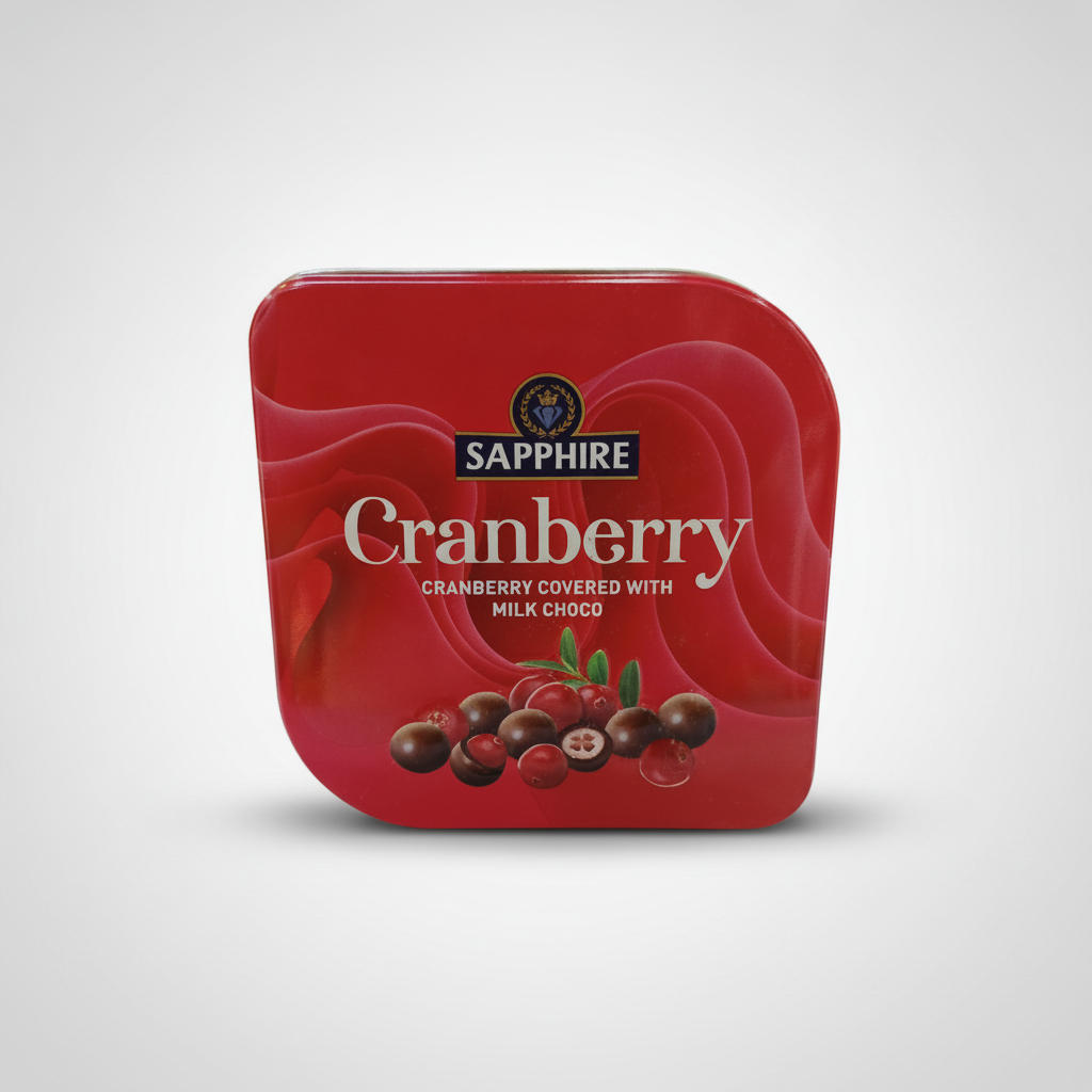 Sapphire Cranberry Milk Chocolate Covered Cranberries Tin