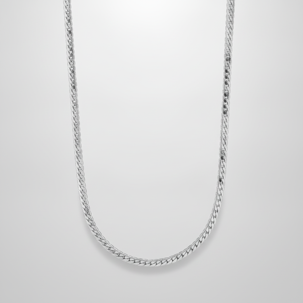Men's Silver Herringbone Chain Necklace