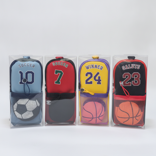 Sports Jersey Pencil Pouch with Mini Ball – Set of 4