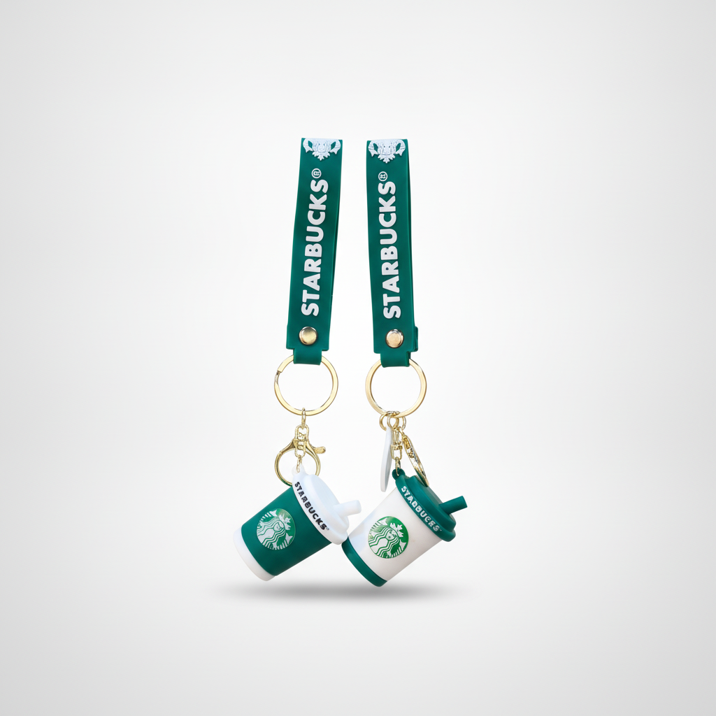 Starbucks Mini Cup Keychain with Silicone Wrist Strap