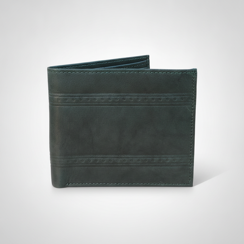 Wrangler Men's Dark Green Leather Bifold Wallet