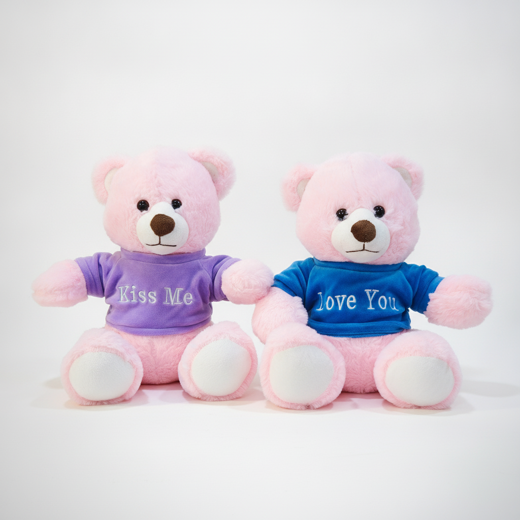 Couple Teddy Bears Plush Set – Kiss Me & Love You
