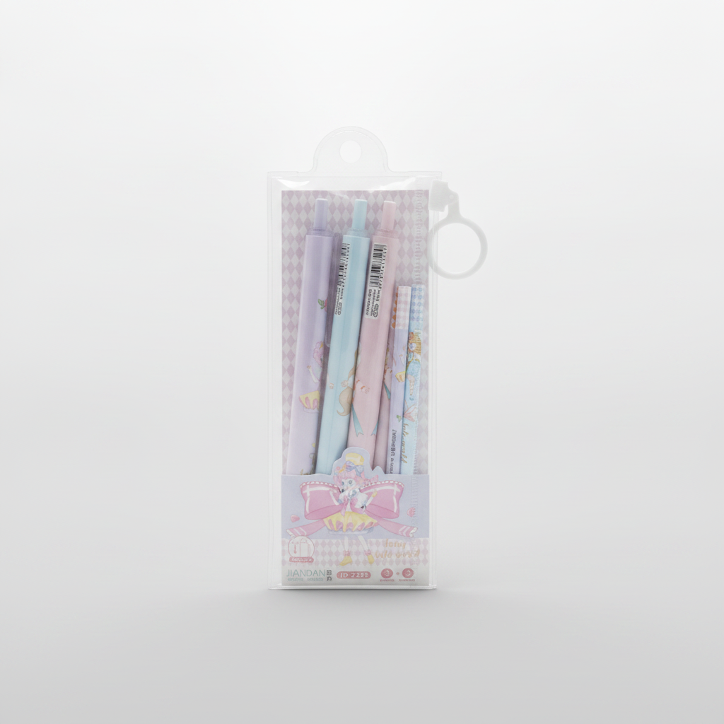 JIANDAN Fairy Tale World Cute Gel Pen Set – 3 Pens + 3 Refills