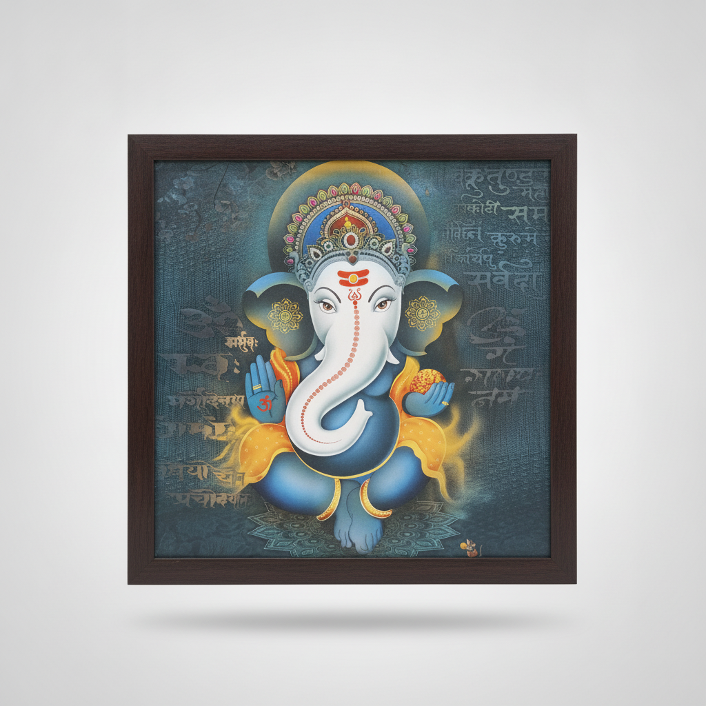 Lord Ganesha Framed Wall Art Print – Spiritual Home Décor