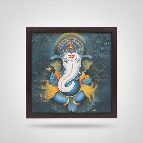 Lord Ganesha Framed Wall Art Print – Spiritual Home Décor