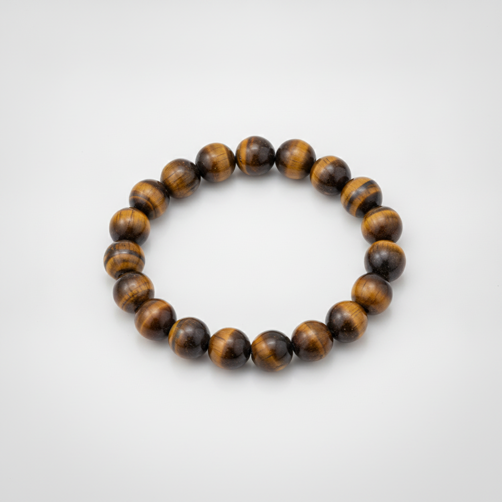 Tiger's Eye Beaded Stretch Bracelet – Natural Stone Band