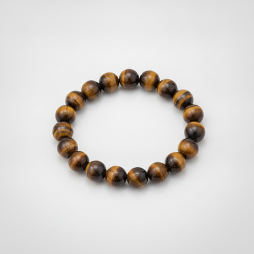 Tiger's Eye Beaded Stretch Bracelet – Natural Stone Band