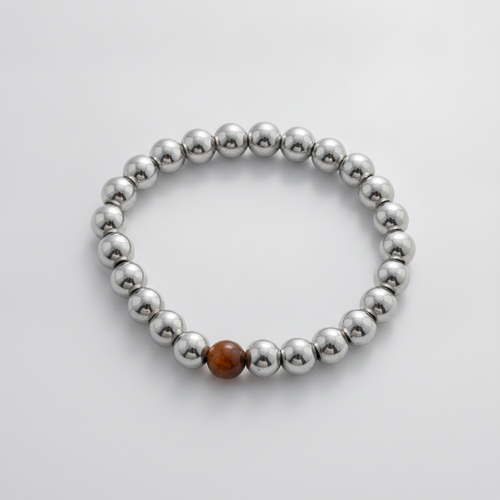 Hematite & Tiger's Eye Beaded Stretch Bracelet