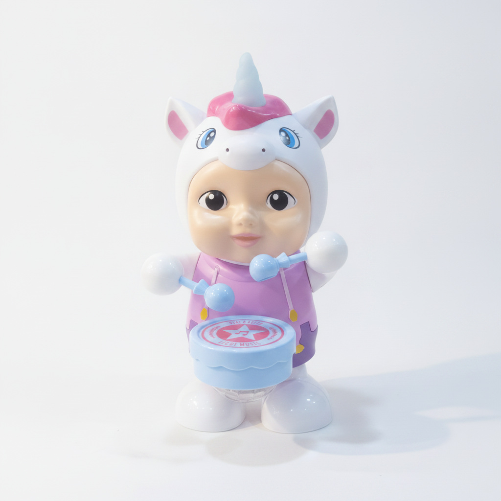 Unicorn Baby Doll Dancing Drummer Toy with Lights & Music
