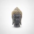 Black & Gold Buddha Head Statue – Decorative Zen Figurine