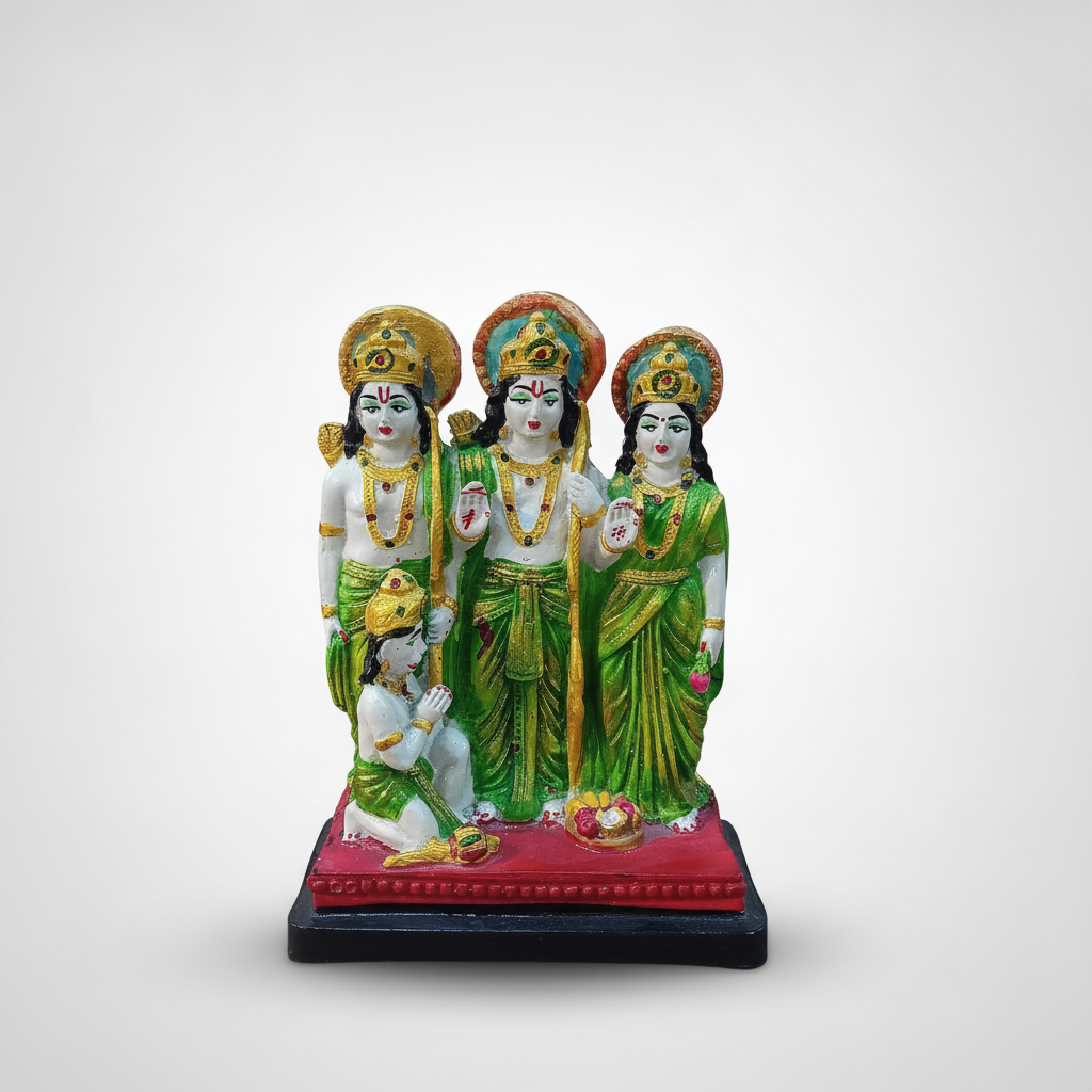 Ram Darbar Idol – Hand-Painted Poly Resin Statue, 8 Inch