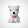 Cute White Puppy Night Light with Red Bone Collar