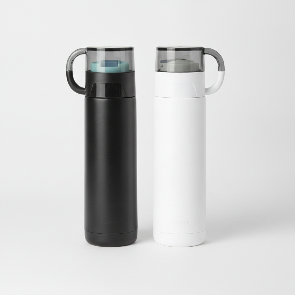 Insulated Tumbler with Handle & Clear Lid – 690ml