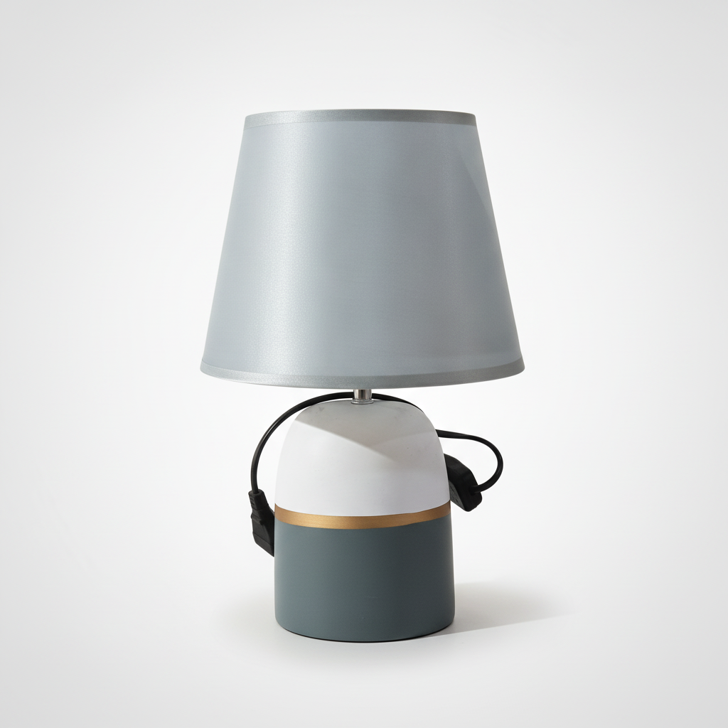 Modern Two-Tone Table Lamp with Fabric Shade
