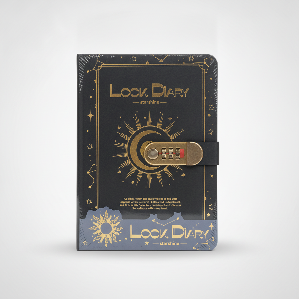 Starshine Lock Diary – Celestial Combination Lock Journal