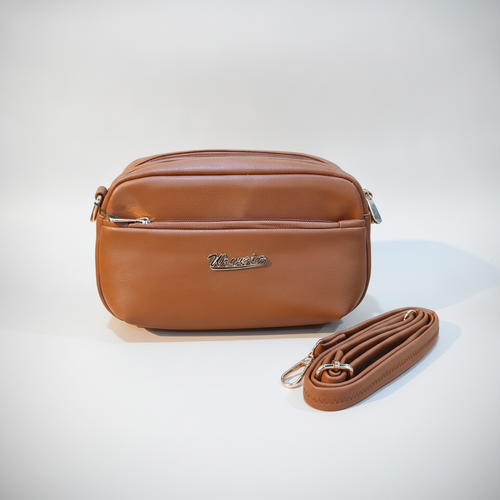Wrangler Tan Faux Leather Crossbody Bag with Shoulder Strap