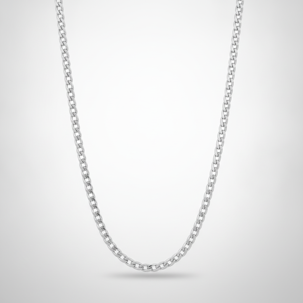 Men's Silver Cuban Link Chain Necklace – Bold & Classic