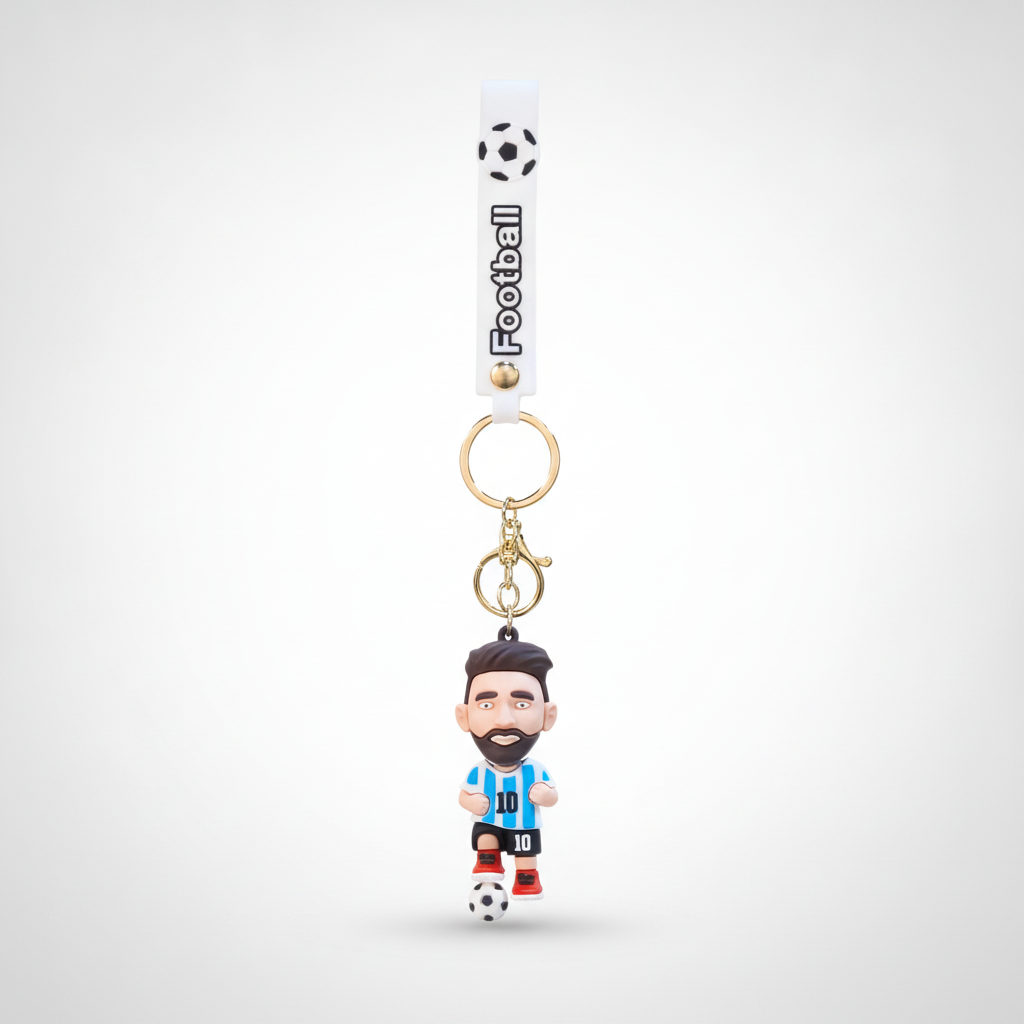Messi #10 Argentina Football Keychain Figurine