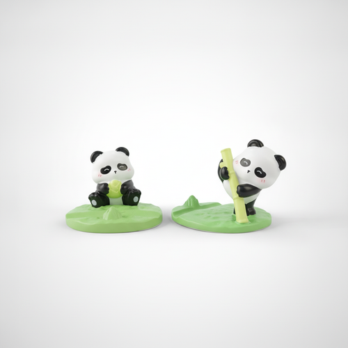 Cute Panda Phone Stand Desk Figurine – Set of 2