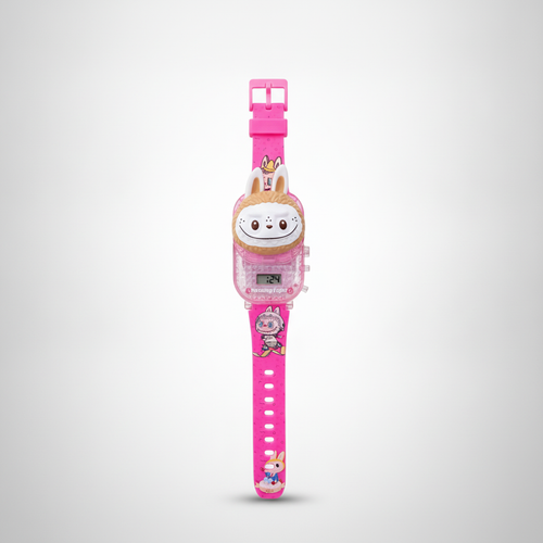 Kids Pink Lookha Digital Watch with Cute Bunny Topper