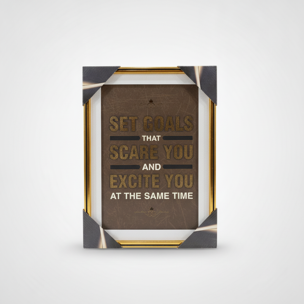 Motivational Framed Wall Art – Set Goals Quote Poster