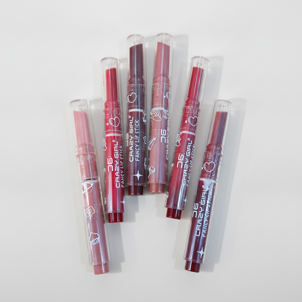 Crazy Girl Fancy Lip Stick Dual-End Lip Pencil Set of 6