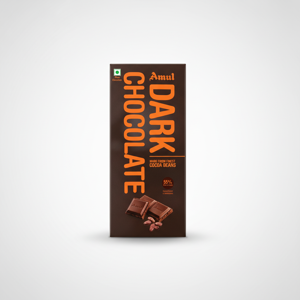 Amul Dark Chocolate Bar – 55% Rich in Cocoa, 150g