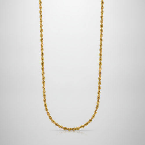 Men's Gold Rope Chain Necklace – Classic Twisted Design