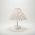Pleated Umbrella Table Lamp with Built-In Charging Base