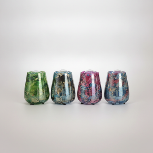 Iridescent Hand-Painted Art Glass Vase