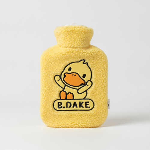 B.DAKE Cute Yellow Duck Plush Hot Water Bottle Bag