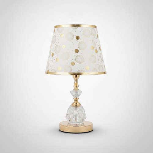 Gold Polka Dot Crystal Base Accent Table Lamp