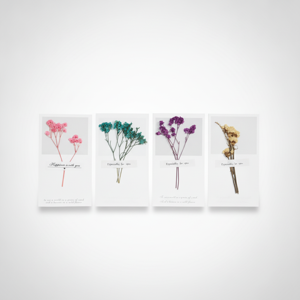 Dried Flower Greeting Cards with Pressed Botanicals