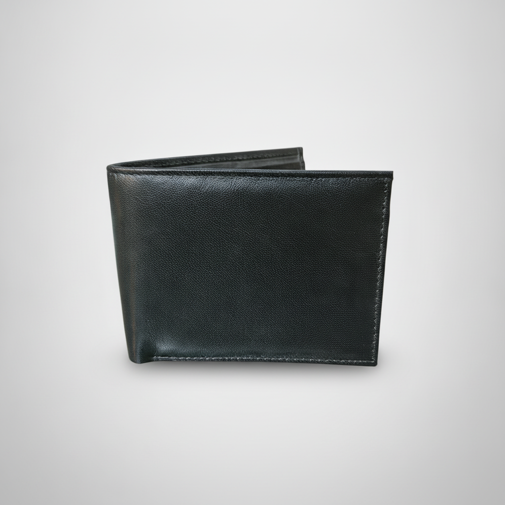 Wrangler Men's Classic Black Bifold Leather Wallet