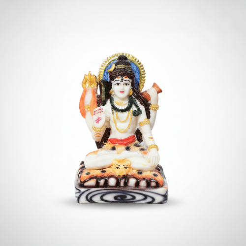 Lord Shiva Statue 5 Inch | Colorful Resin Idol for Home Puja