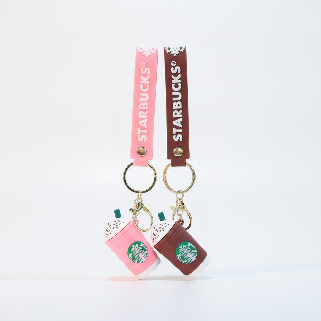 Starbucks Mini Cup Keychain with Silicone Wrist Strap