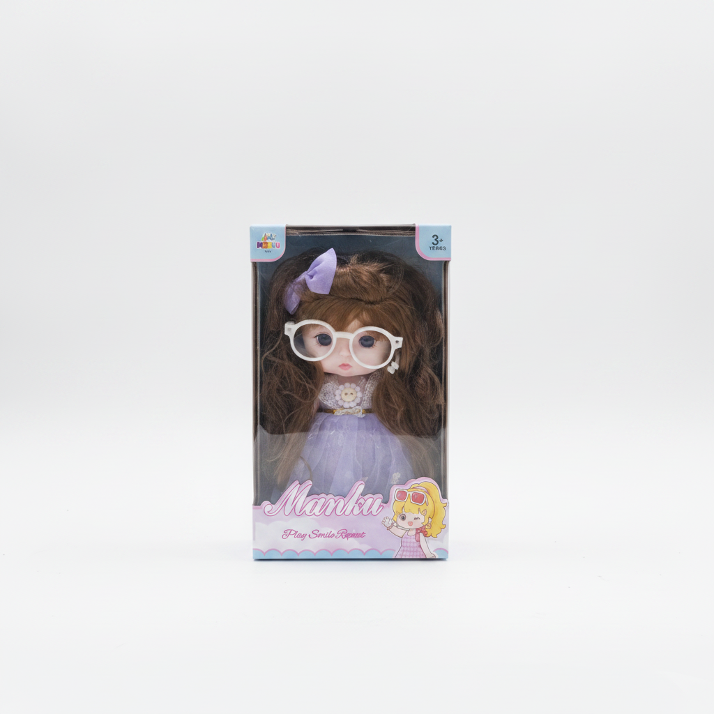 Manku Princess Fashion Doll with Glasses & Purple Dress