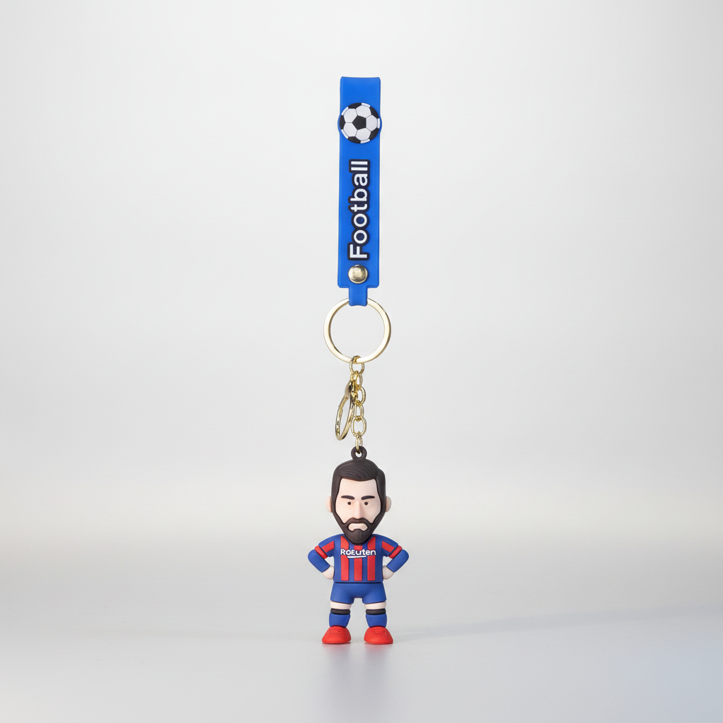 Messi FC Barcelona Football Keychain Figurine
