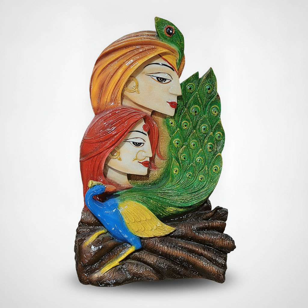 Radha Krishna Divine Couple Decorative Figurine Sculpture