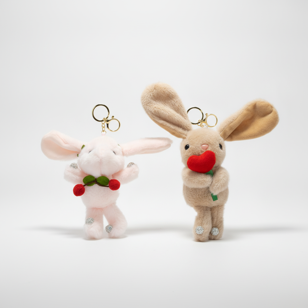 Cute Plush Bunny Keychain – Soft Toy Bag Charm